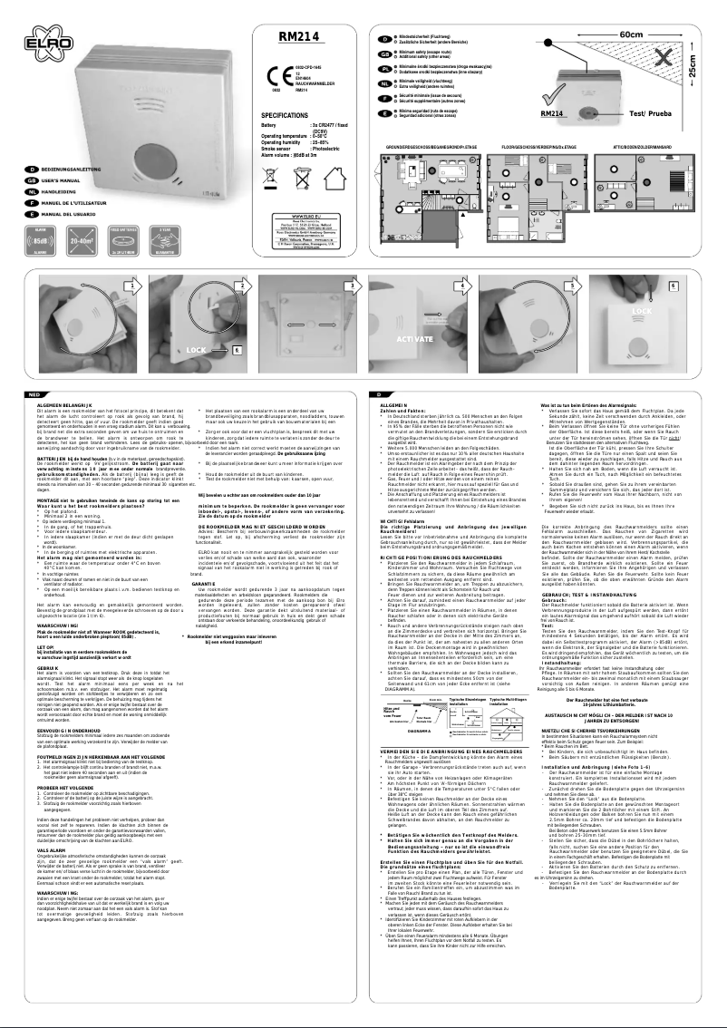 Page n°1 - Manuel utilisateur Elro RM214