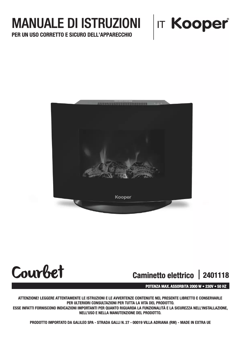 Page n°1 - Manuel utilisateur Kooper 2401118
