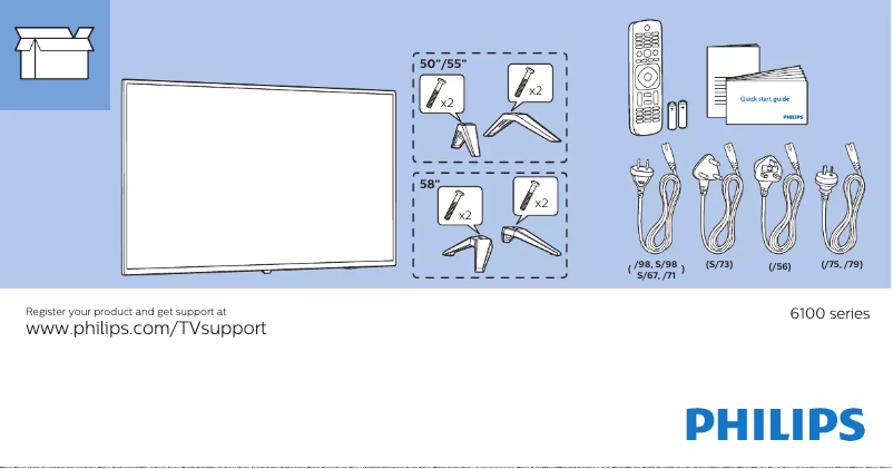 Page n°1 - Guide de démarrage rapide Philips 50PUT6103S