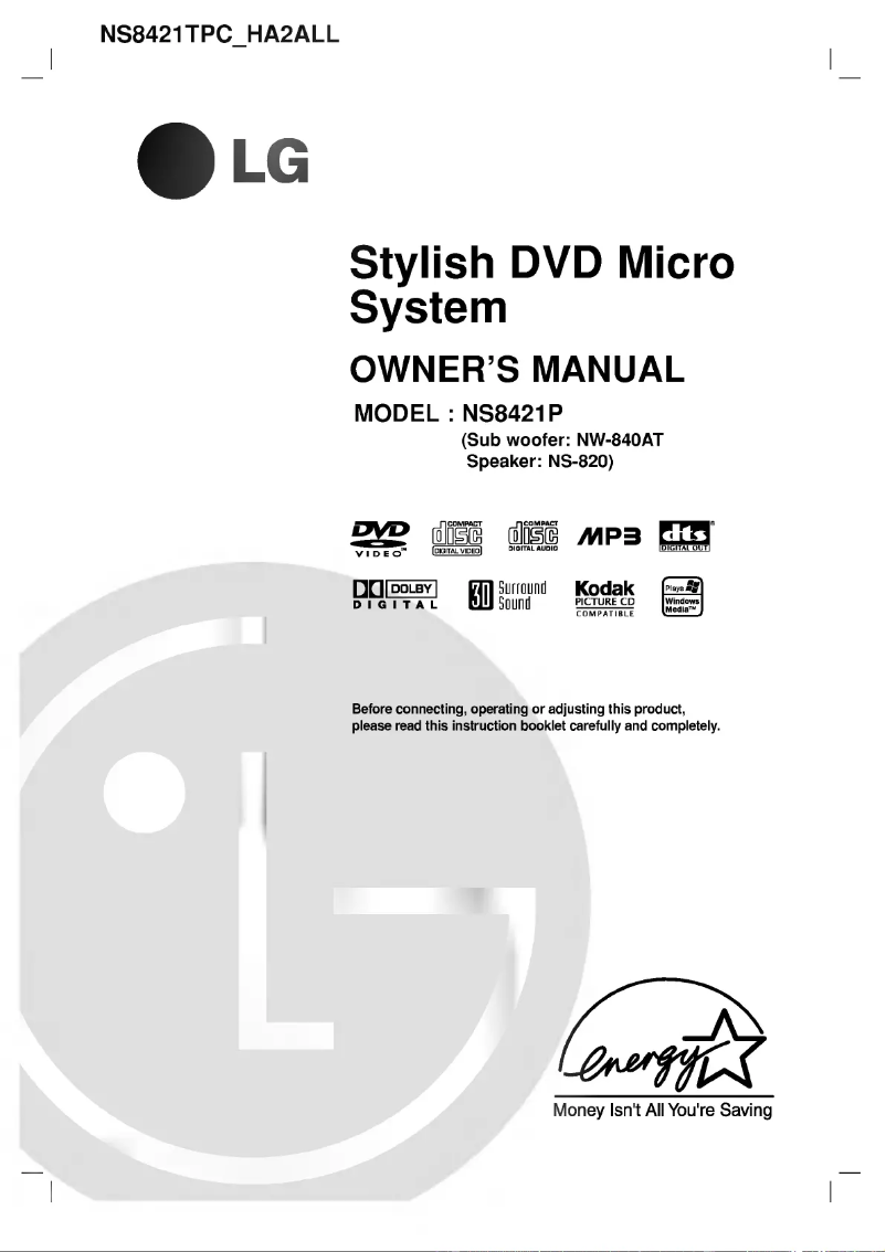 Page n°1 - Manuel utilisateur LG NS8421P