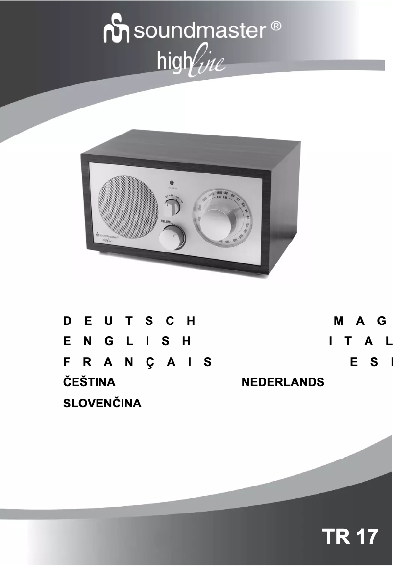Page 1 de la notice Manuel utilisateur Soundmaster TR 17