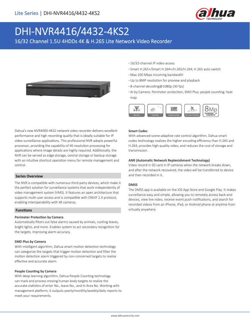 Image de la première page du manuel de l'appareil NVR4416-4KS2