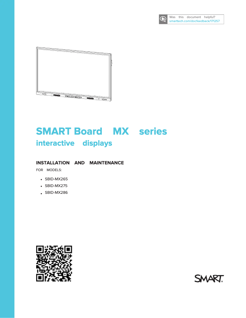Page n°1 - Manuel utilisateur SMART Technologies SBID-MX286