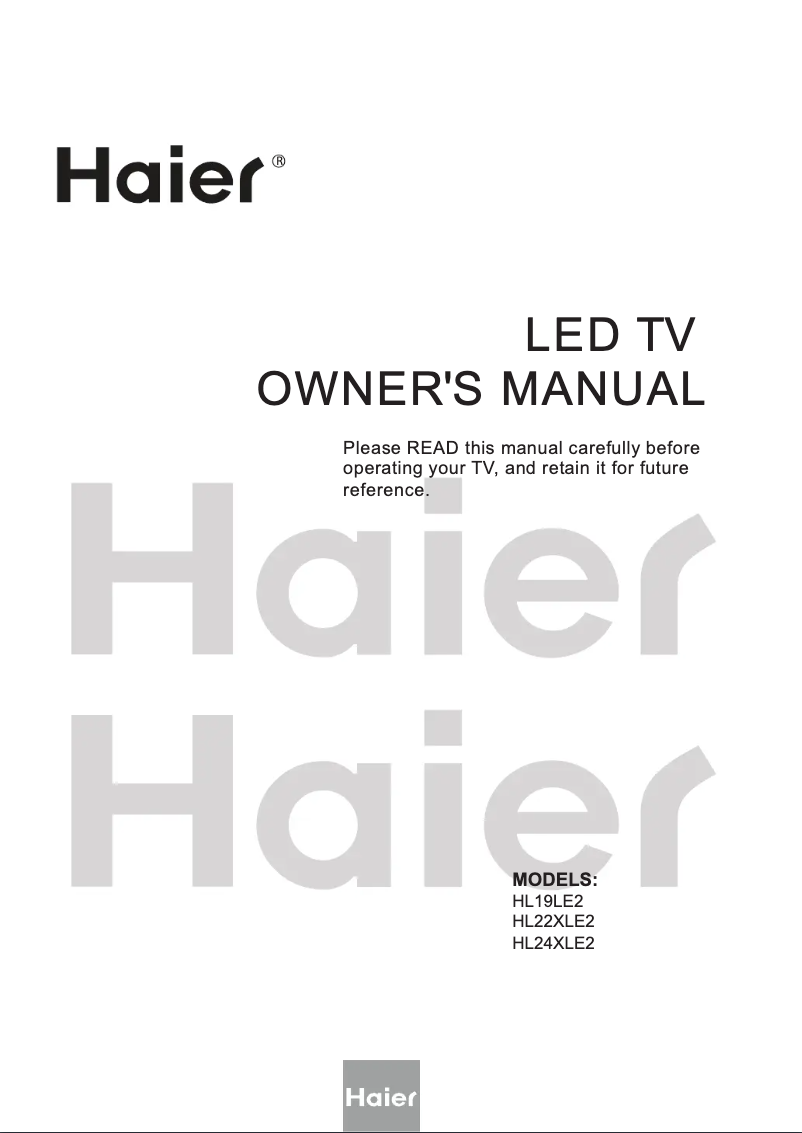 Page n°1 - Manuel utilisateur Haier HL19LE2