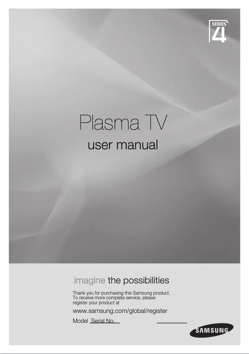 Page n°1 - Manuel utilisateur Samsung PS42A416C1D