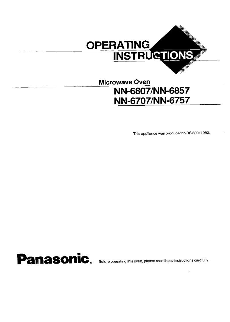 Page 1 de la notice Manuel utilisateur Panasonic NN-6707