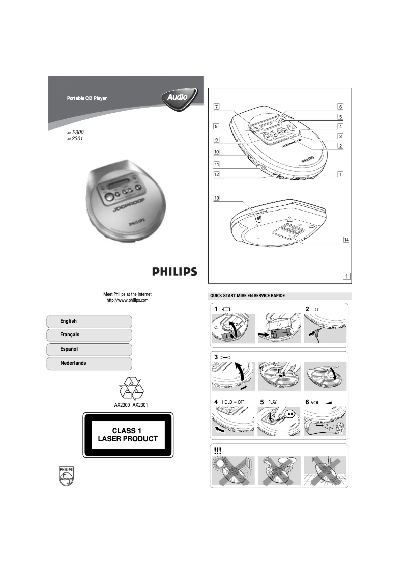 Page 1 de la notice Manuel utilisateur Philips AX2300