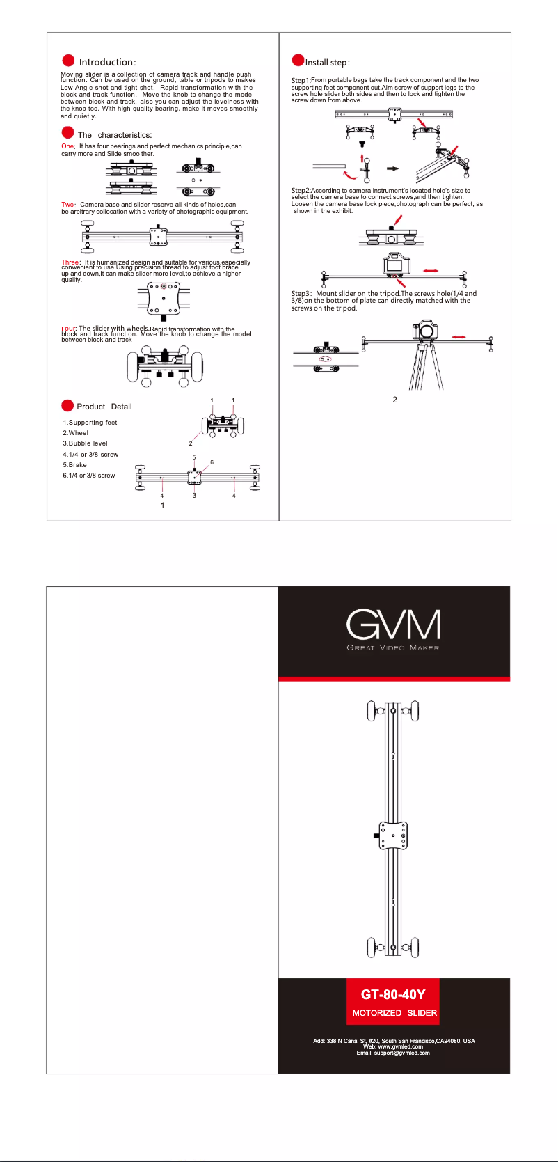 Page n°1 - Manuel utilisateur GVM GT-80-40Y