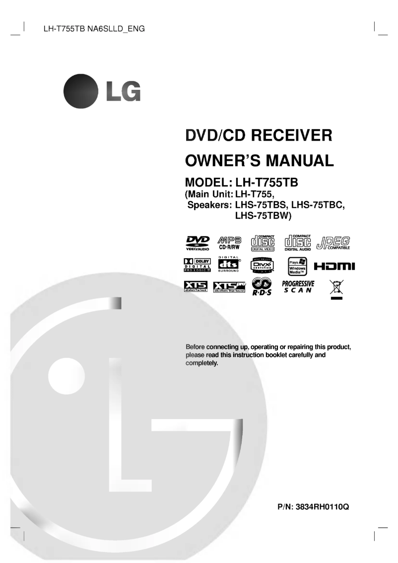 Page n°1 - Manuel utilisateur LG LH-T755TB