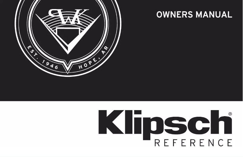 Page n°1 - Manuel utilisateur Klipsch Reference R-52C
