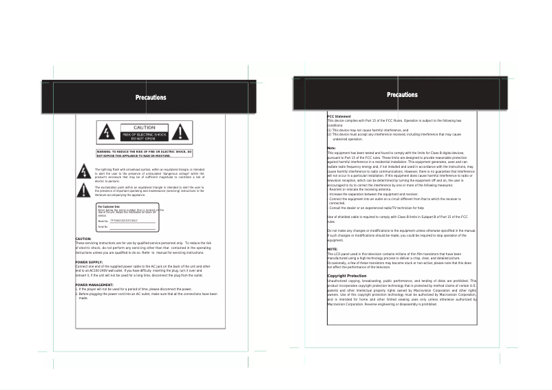 Page 1 de la notice Manuel utilisateur Coby TF-TV2617