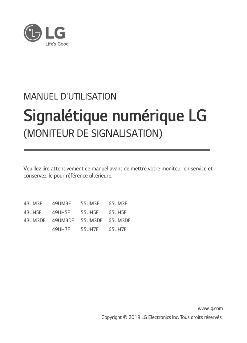 Página 1 del manual Manual de usuario LG 65UH5F