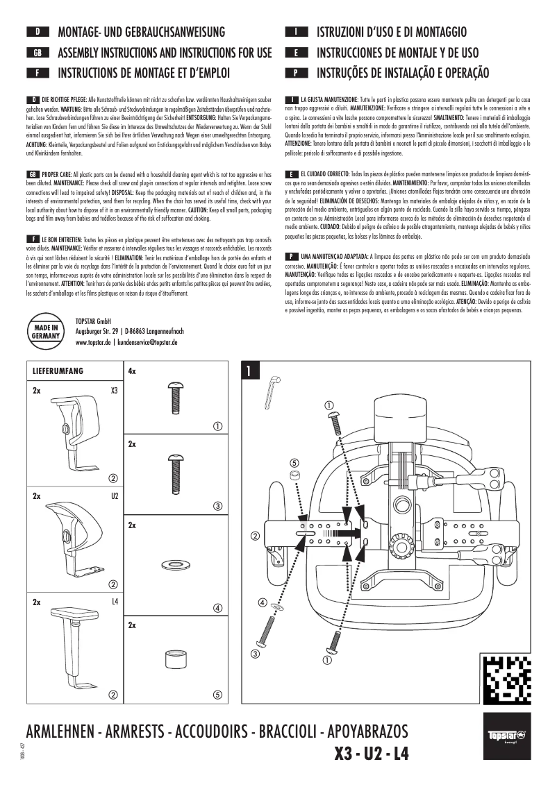 Page 1 de la notice Manuel utilisateur Topstar Open Point