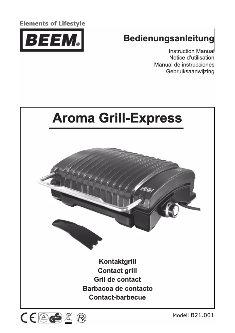 Image de la première page du manuel de l'appareil Aroma Grill-Express