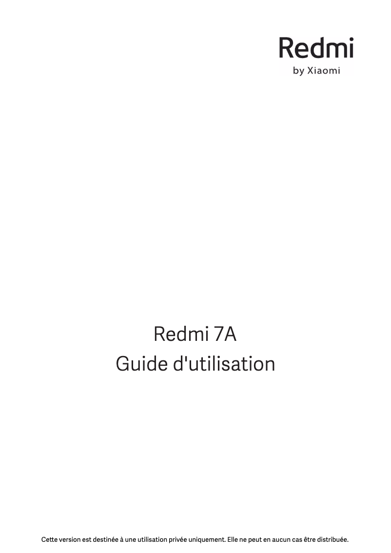 Image de la première page du manuel de l'appareil Redmi 7A