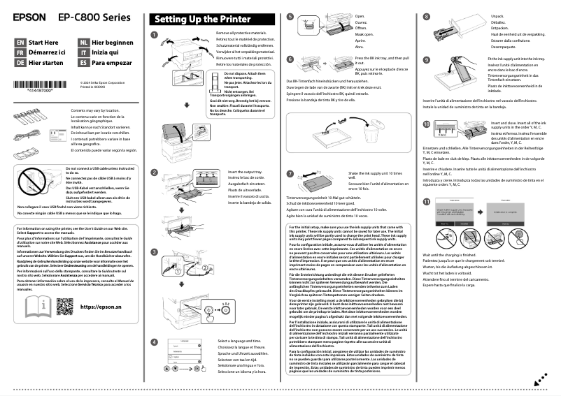 Page n°1 - Guide d'installation Epson WorkForce Pro EP-C800R