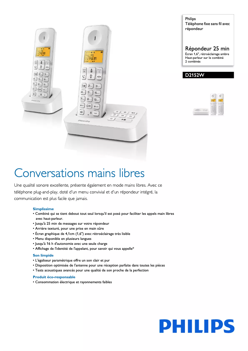 Imagen de la primera página del manual del dispositivo D2152W