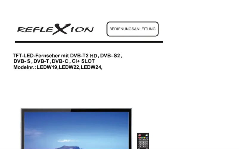 Page n°1 - Manuel utilisateur Reflexion LEDW19