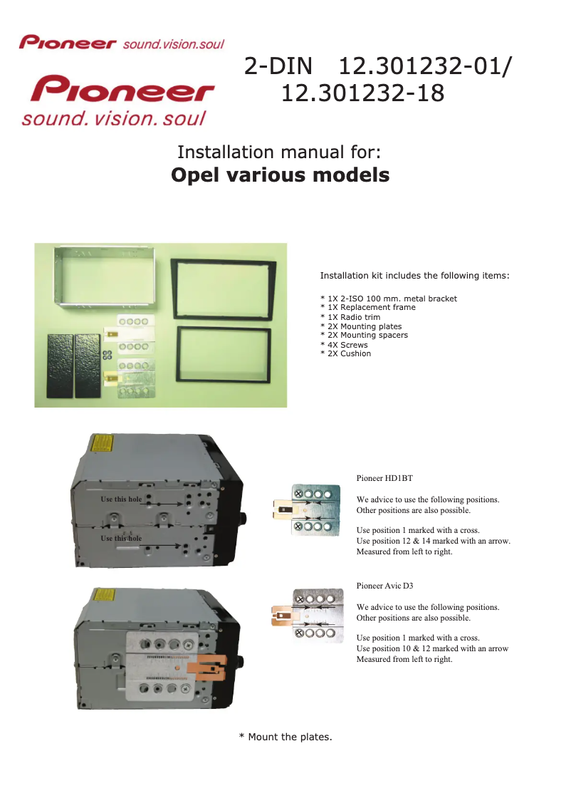 Page n°1 - Manuel utilisateur Pioneer 12.301232-16