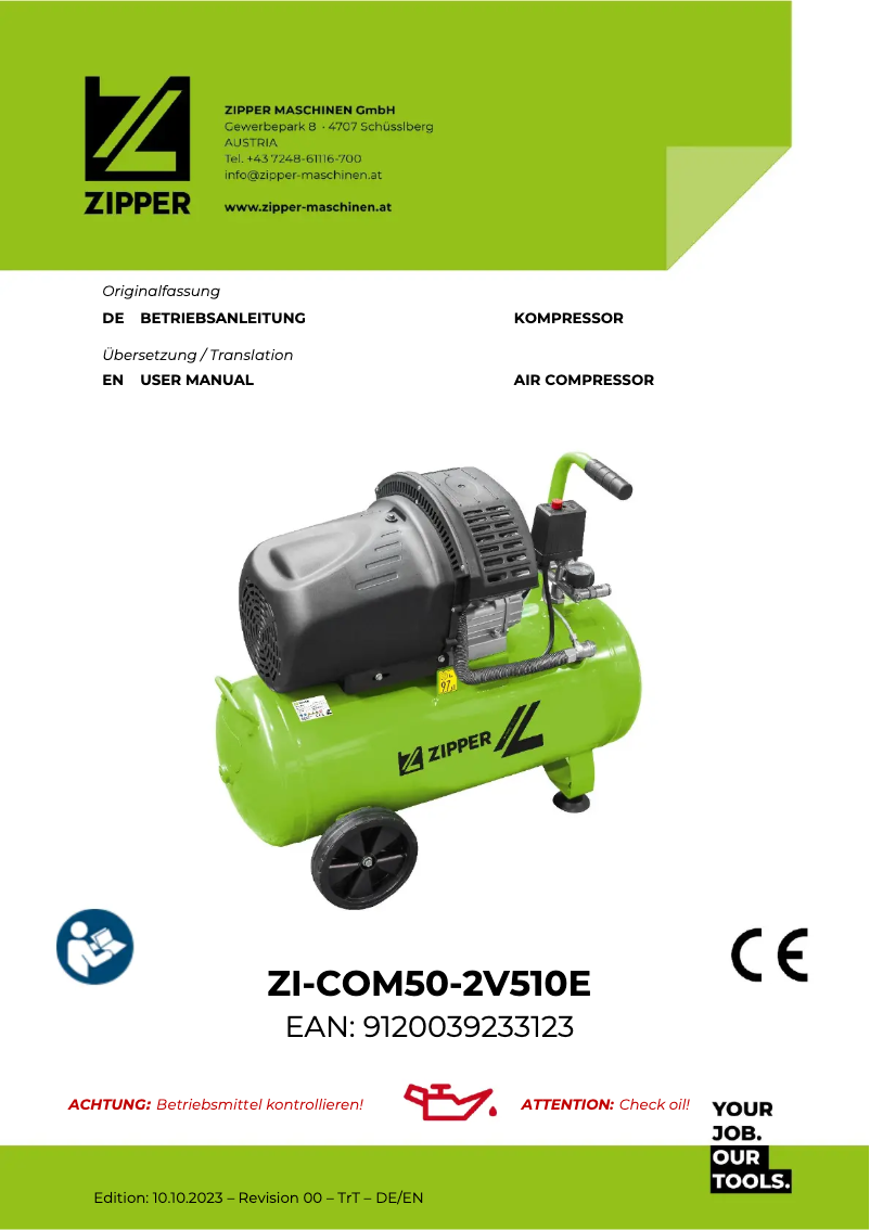 Page 1 de la notice Manuel utilisateur Zipper ZI-COM50-2V510E