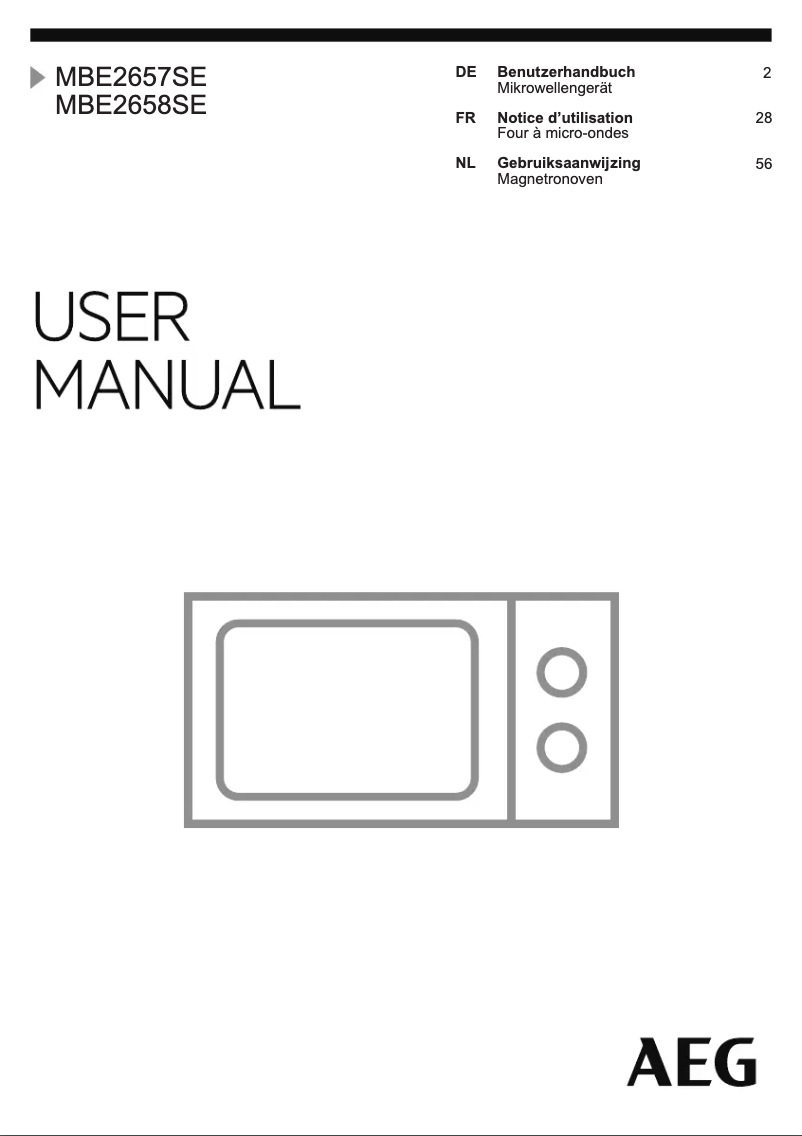 Page n°1 - Manuel utilisateur AEG MBE2658SEB