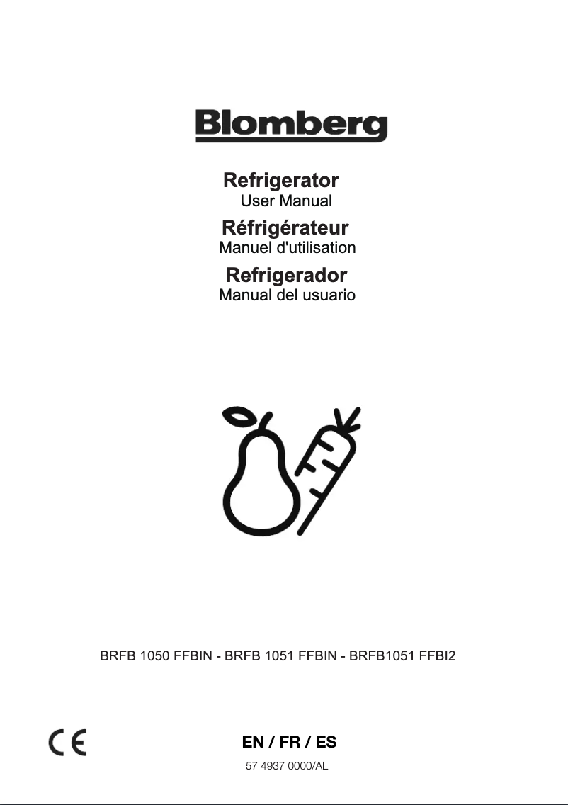 Page 1 de la notice Manuel utilisateur Blomberg BRFB1051FFBI2