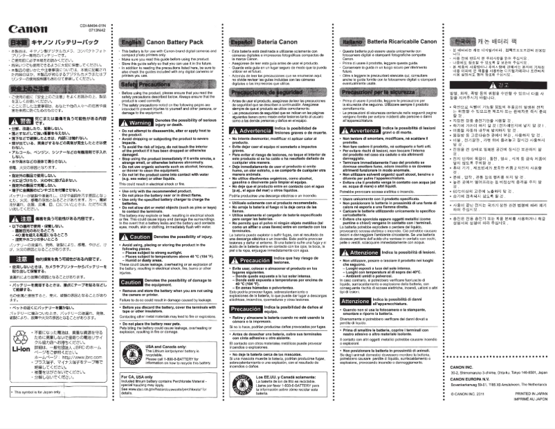 Imagen de la primera página del manual del dispositivo NB-6LH