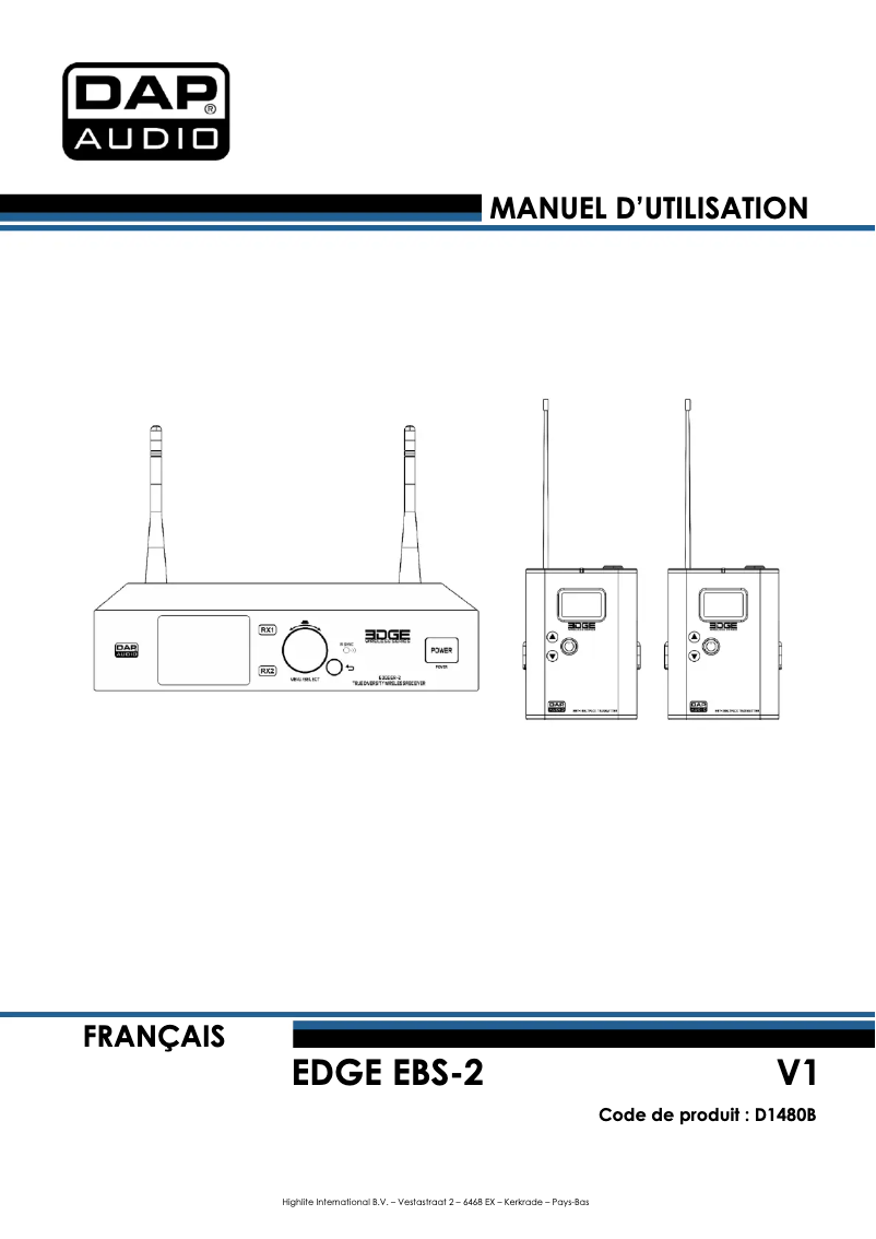 Image de la première page du manuel de l'appareil EDGE EBS-2