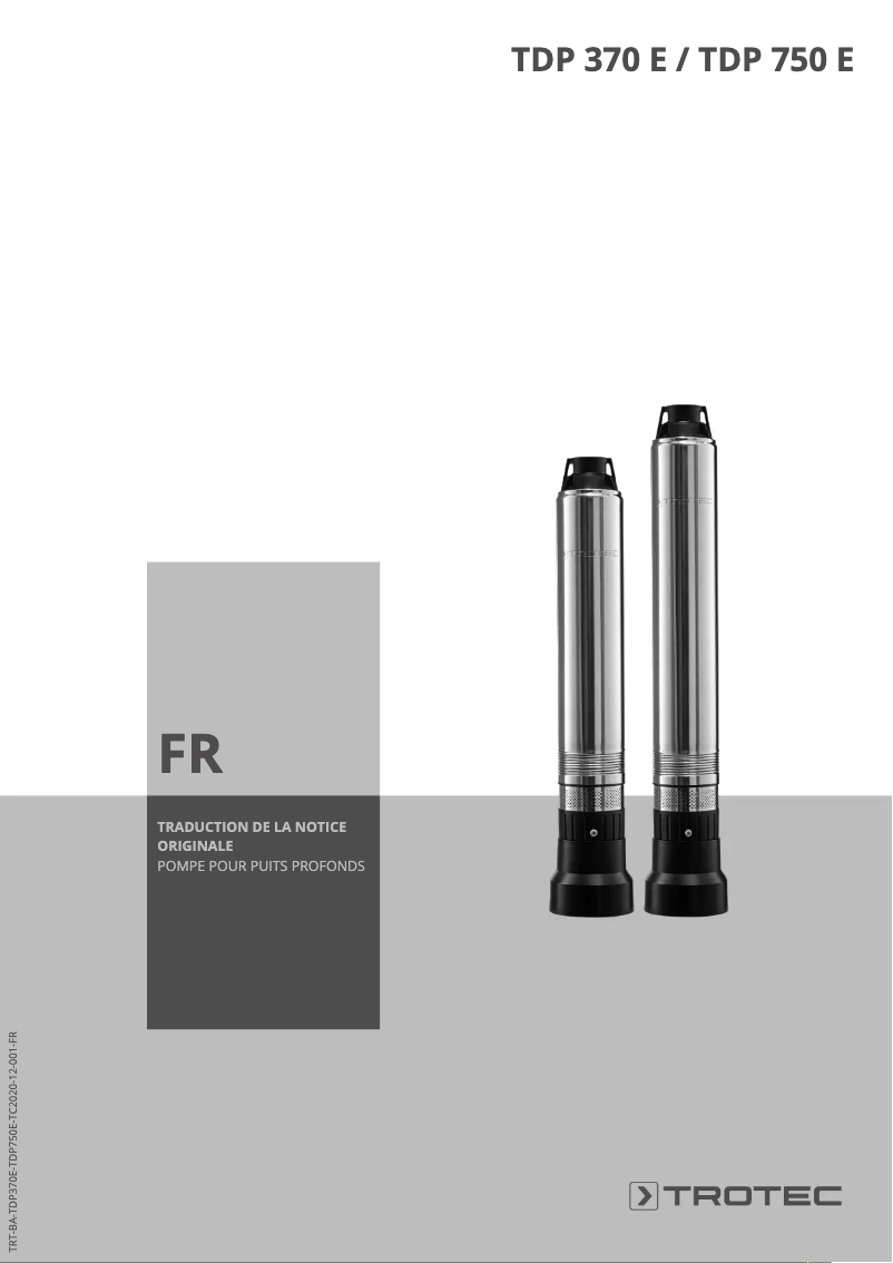 Page n°1 - Manuel utilisateur Trotec TDP 750 E