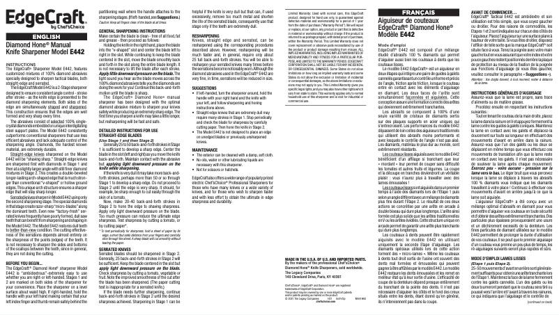 Page 1 de la notice Manuel utilisateur EdgeCraft Model E442