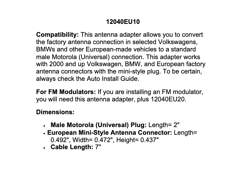 Page 1 de la notice Manuel utilisateur Metra 40-EU10