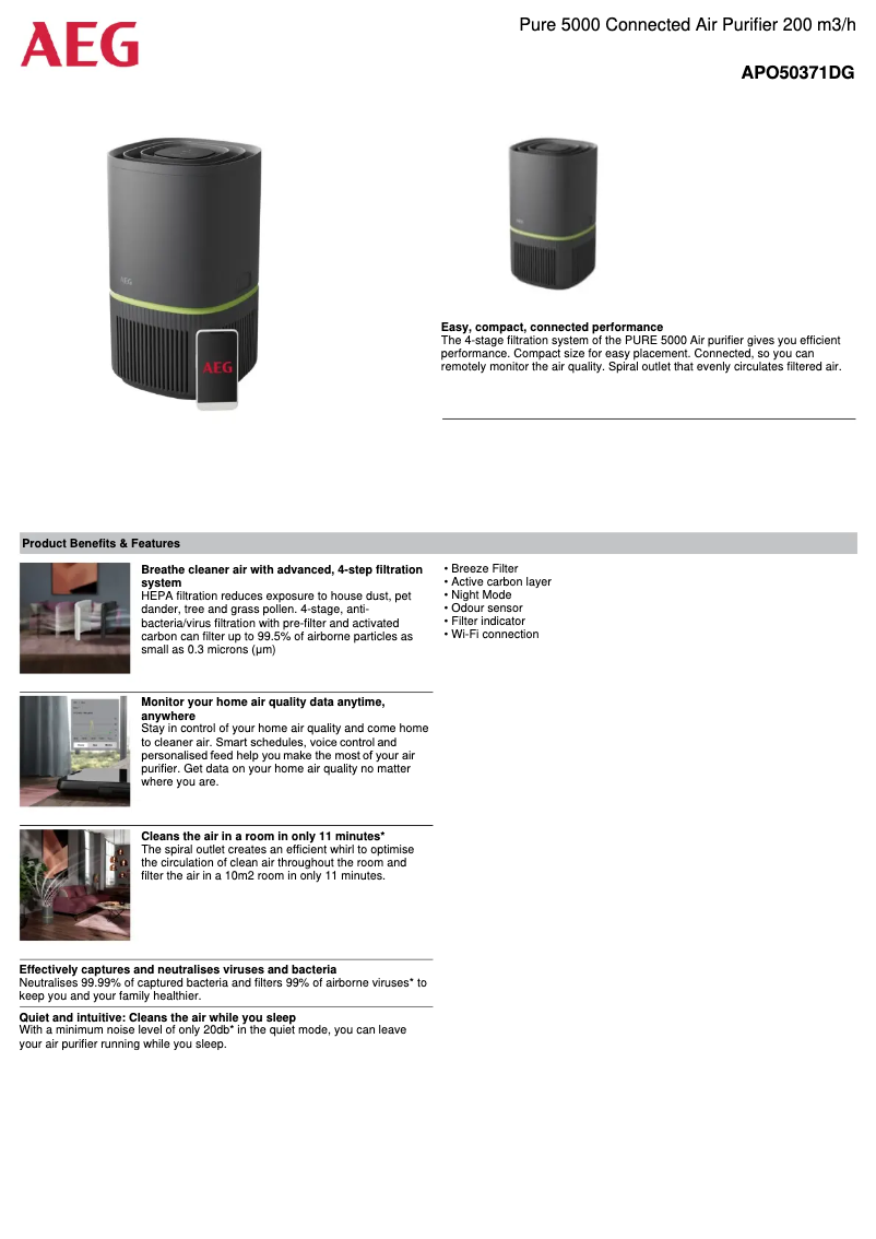 Imagen de la primera página del manual del dispositivo Pure 5000