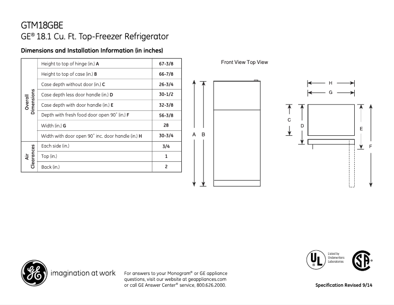 Image de la première page du manuel de l'appareil GTM18GBEES