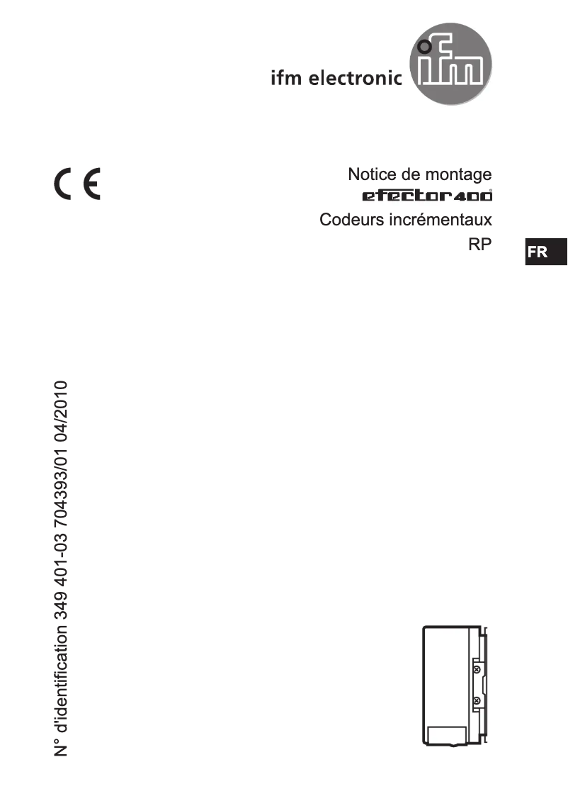 Page n°1 - Manuel utilisateur IFM RP6010