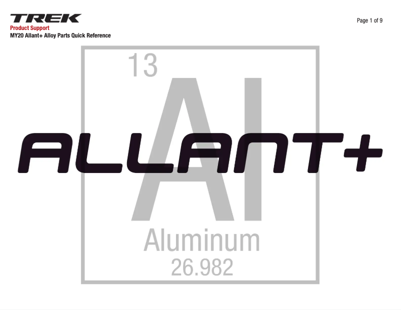 Page 1 de la notice Manuel utilisateur Trek Allant+ 8