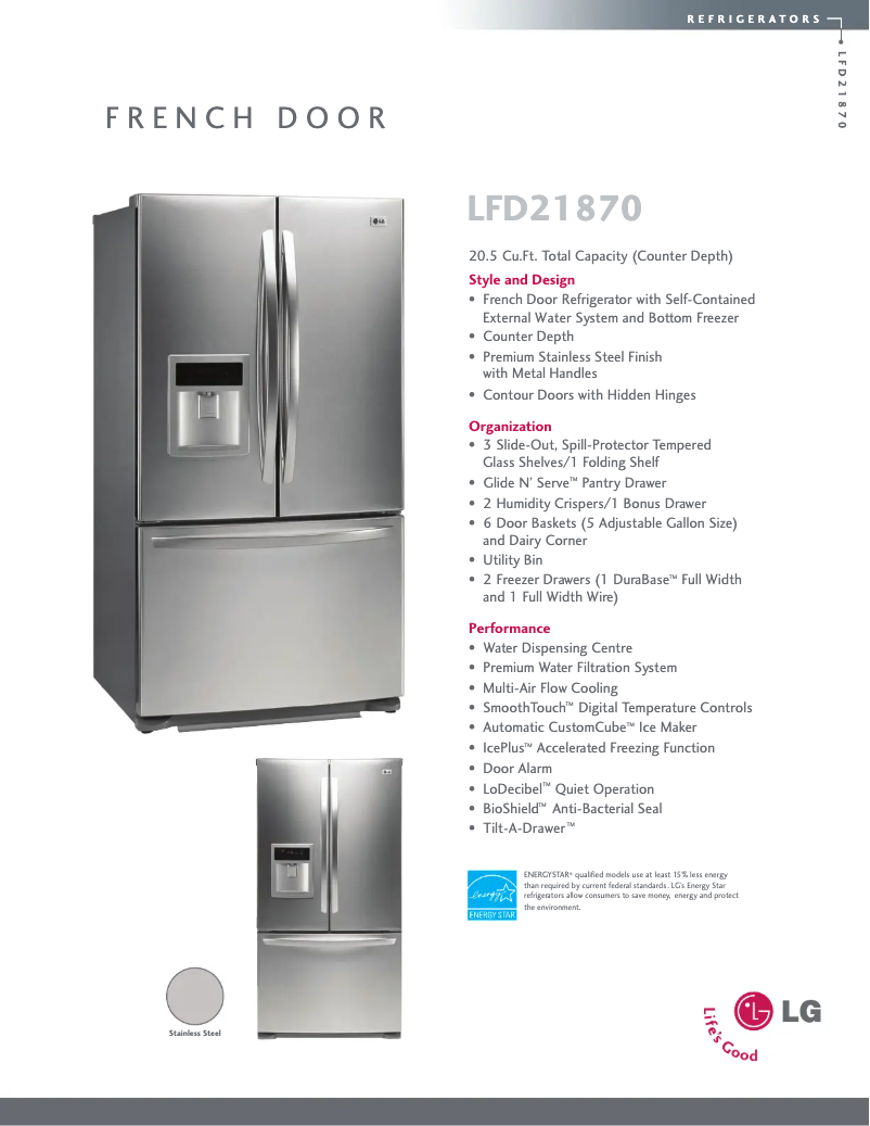 Página 1 del manual Ficha técnica LG LFD21870ST