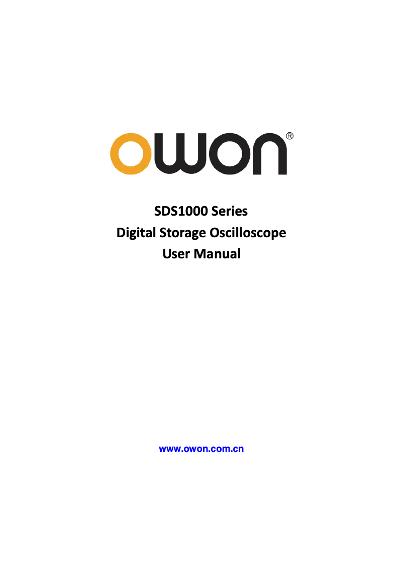 Page n°1 - Manuel utilisateur Owon SDS1022