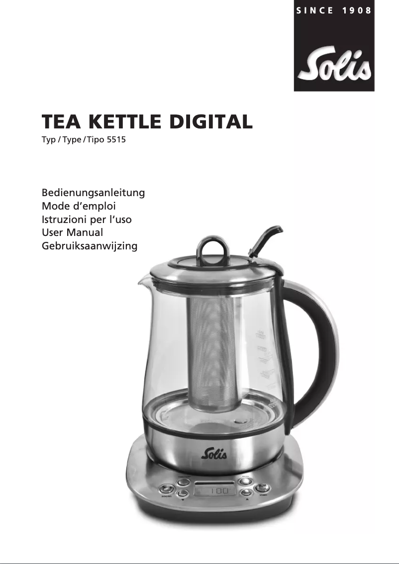 Page 1 de la notice Manuel utilisateur Solis Tea Kettle Digital 5515