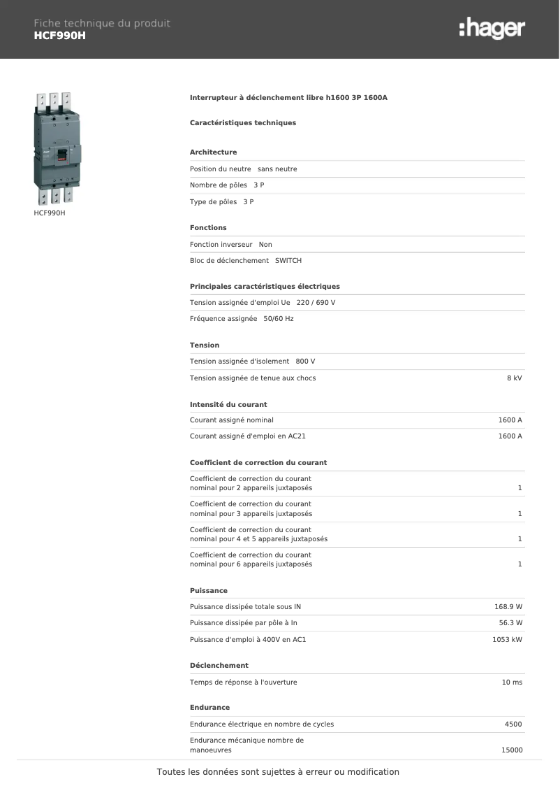 Image de la première page du manuel de l'appareil HCF990H