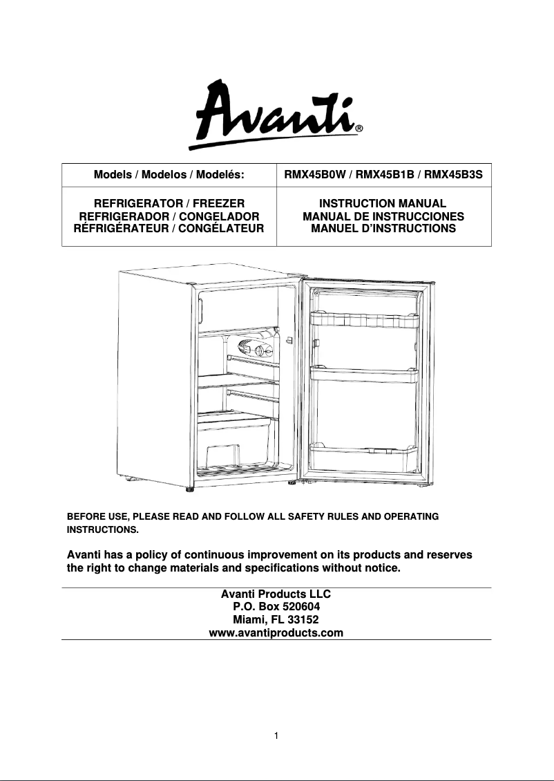 Image de la première page du manuel de l'appareil RMX45B3S