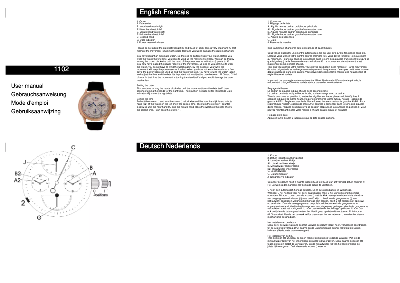 Page n°1 - Manuel utilisateur Davis 1102