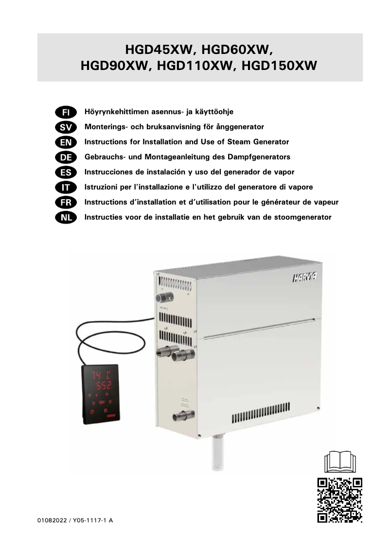 Page n°1 - Manuel utilisateur Harvia HGD45XW