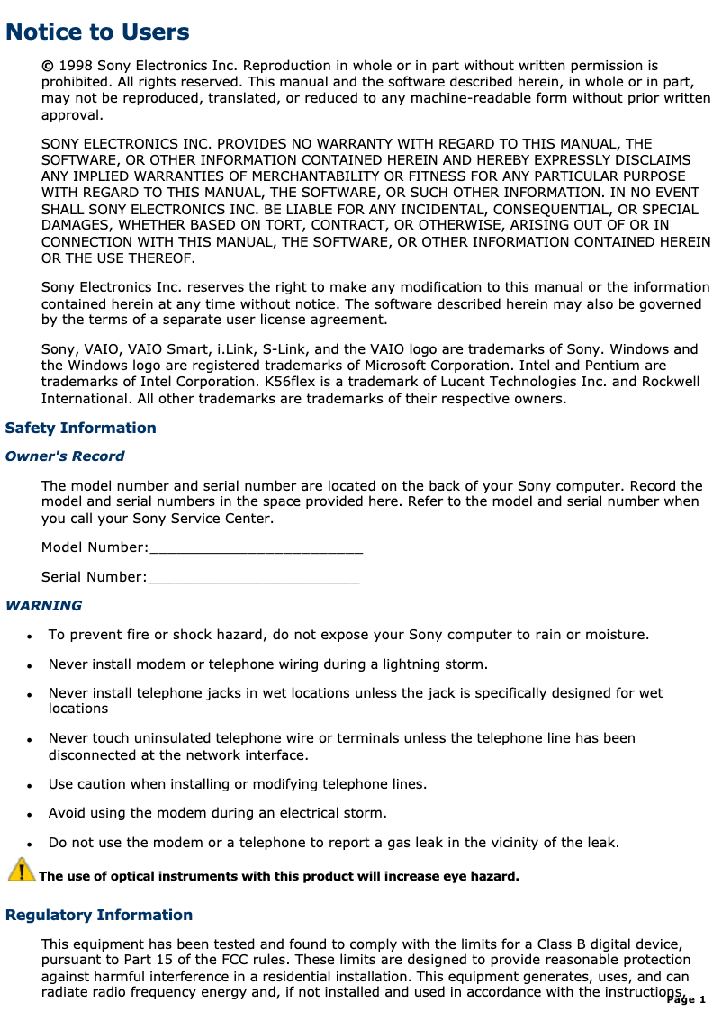 Página 1 del manual Manual de usuario Sony Vaio PCV-E302DS