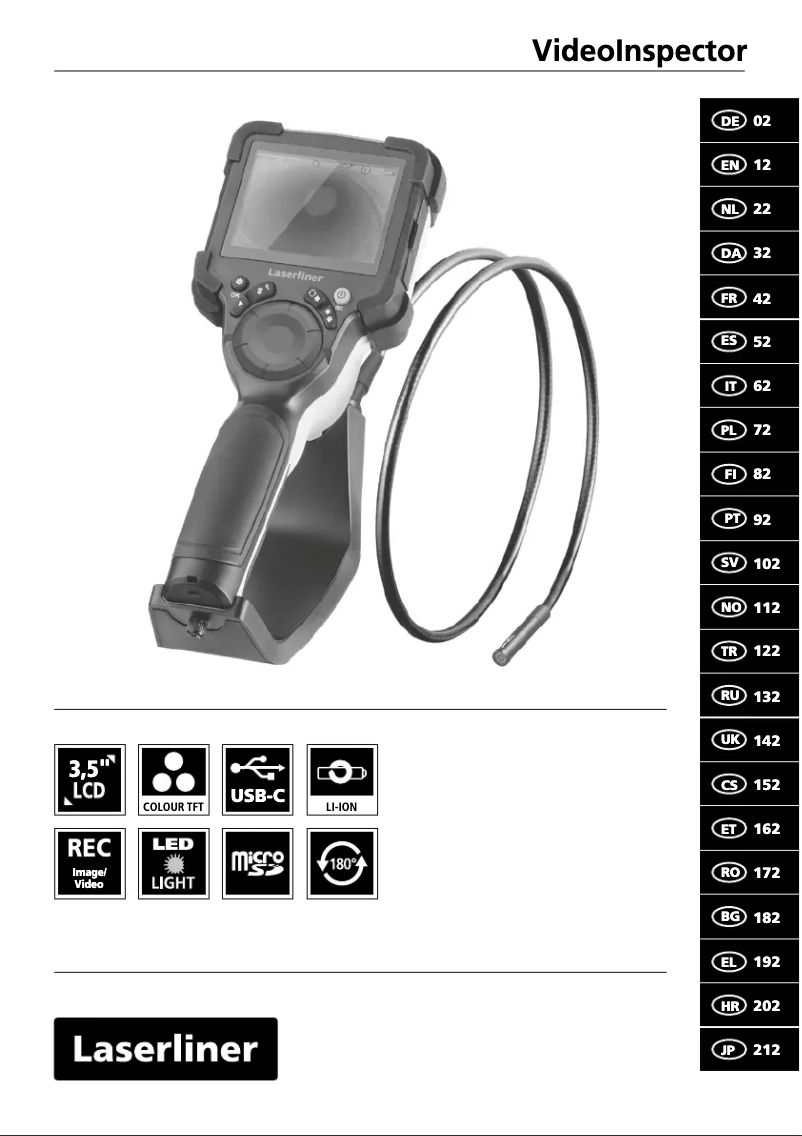 Image de la première page du manuel de l'appareil VideoInspector