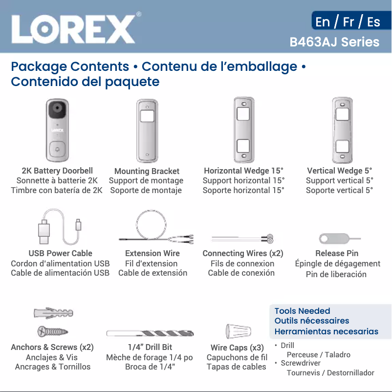 Page n°1 - Guide de démarrage rapide Lorex B463AJDB-F
