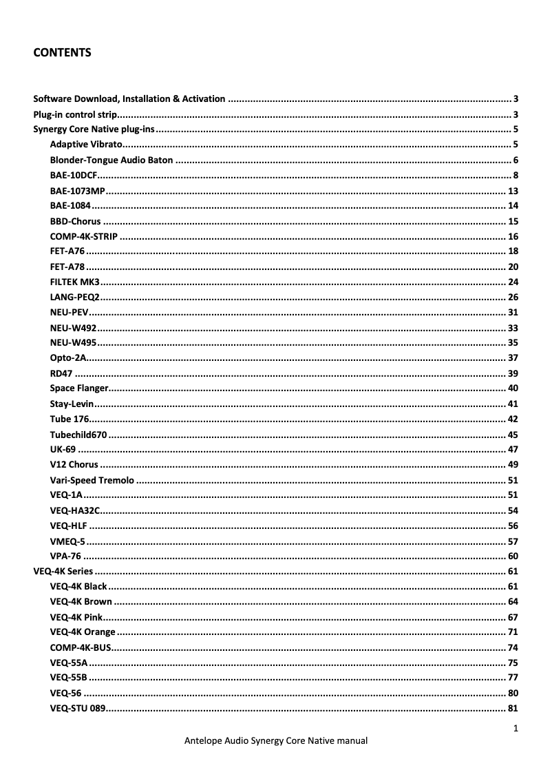 Page 1 de la notice Manuel utilisateur Antelope Audio Zen Go Synergy Core