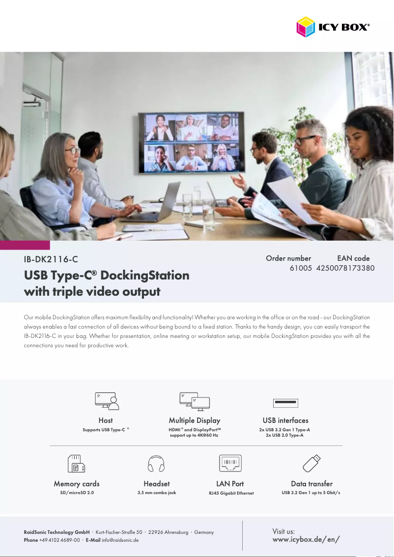 Image de la première page du manuel de l'appareil IB-DK2116-C