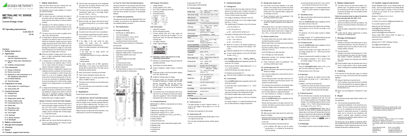Page 1 de la notice Manuel utilisateur Gossen Metrawatt METRALINE VC SENSE M611L