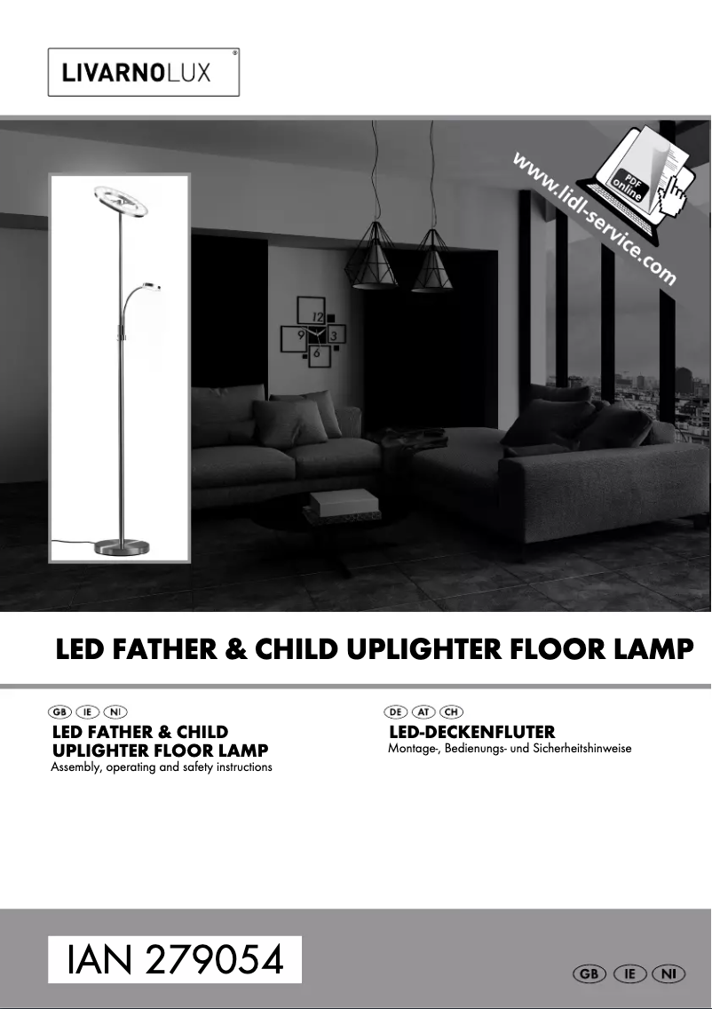 Page 1 de la notice Manuel utilisateur Livarno Lux IAN 279054