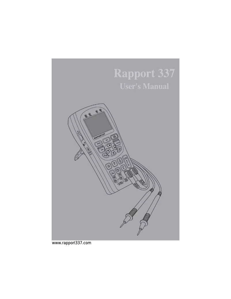 Page n°1 - Manuel utilisateur TVC Rapport337